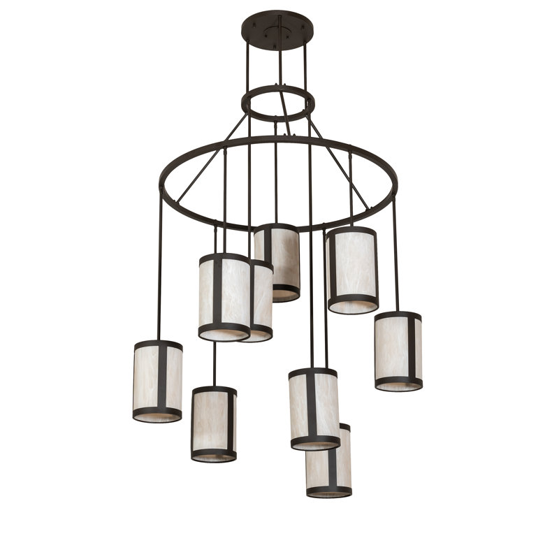 9 - Light Dimmable Cylinder Chandelier