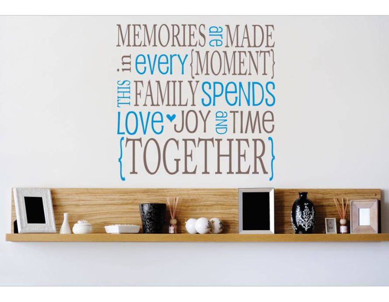 Décalcomanie murale « souvenirs » à chaque moment, Brun / bleu layette, H 20 po x l 20 po x P 0,16 po