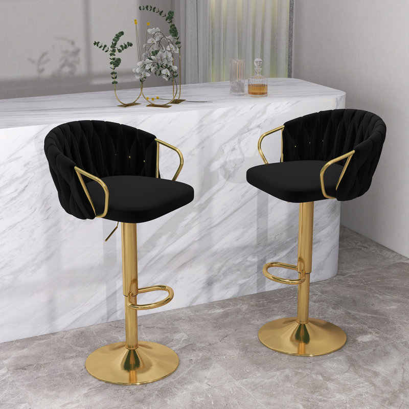Ginko Height Adjustable Bar Stool, Black