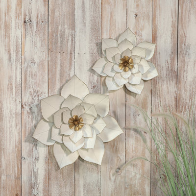 Décoration murale florale en métal avec motif de pétales superposés, décoration murale moderne glamour pour l'intérieur