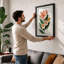 Coral Bloom Study Botanical - Framed Print-1280842209-1280842210
