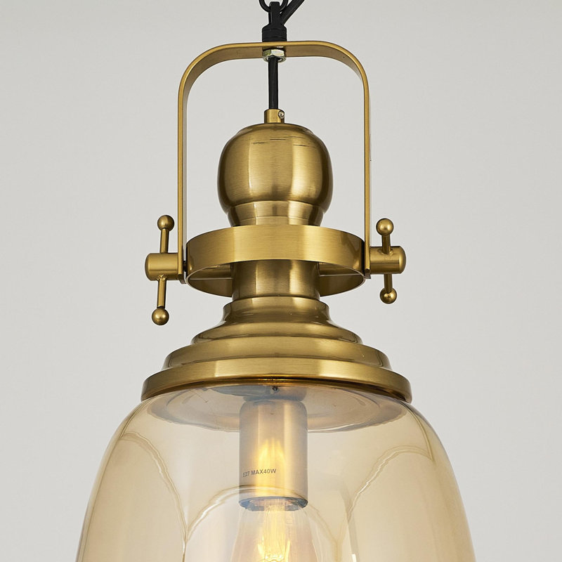 Cassen Elegant Honeyed Chandelier, 9.8 in Diameter x 47.2 in Height | Durable Metal Body, Adjustable Length, 40W E27 (Bulb Not Included) | Perfect Lighting Fixture for Dining Room & Living Spaces, Stylish Design