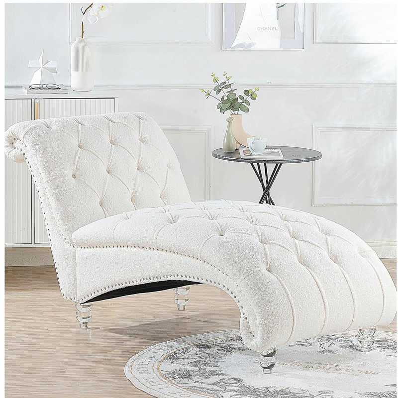 Chaise longue sans accoudoirs touffetée