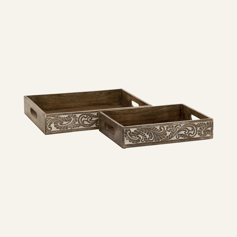 Wood Tray - Set of 2