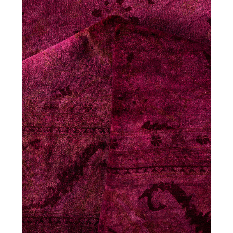Overdyed Hand-Knotted Wool Modern-Contemporary Purple Area Rug 8' 10" x 11' 10"