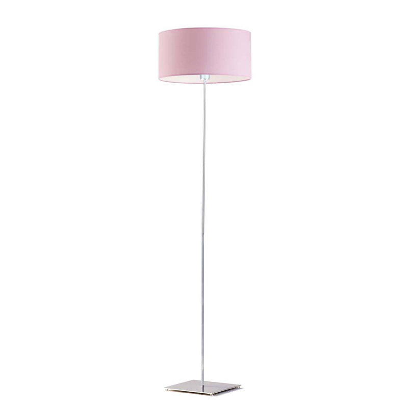 Asawer 156 H cm Traditional Floor Lamp, Light Pink, Chrome