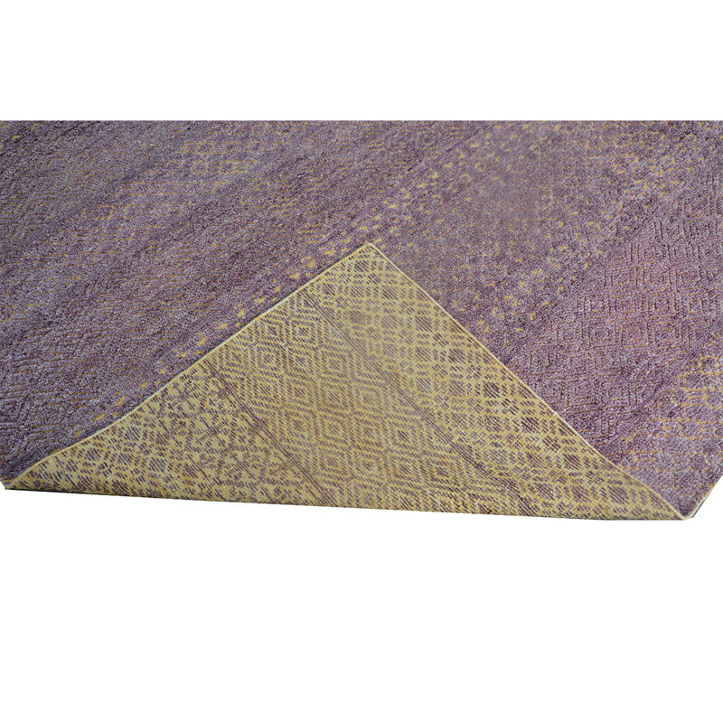 Wool Area Rug in Purple/Gold, Rectangle 8' x 10'
