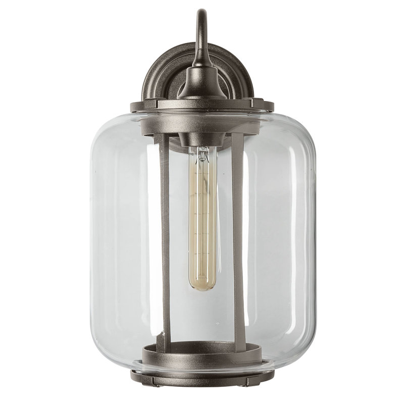 Applique murale d'extérieur Fairwinds - Verre transparent, Fumée côtière foncée, H 14,7 po x l 9 po x P 11,2 po