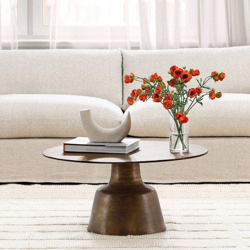 Golbez Cast Aluminum Coffee Table, Antique Brass