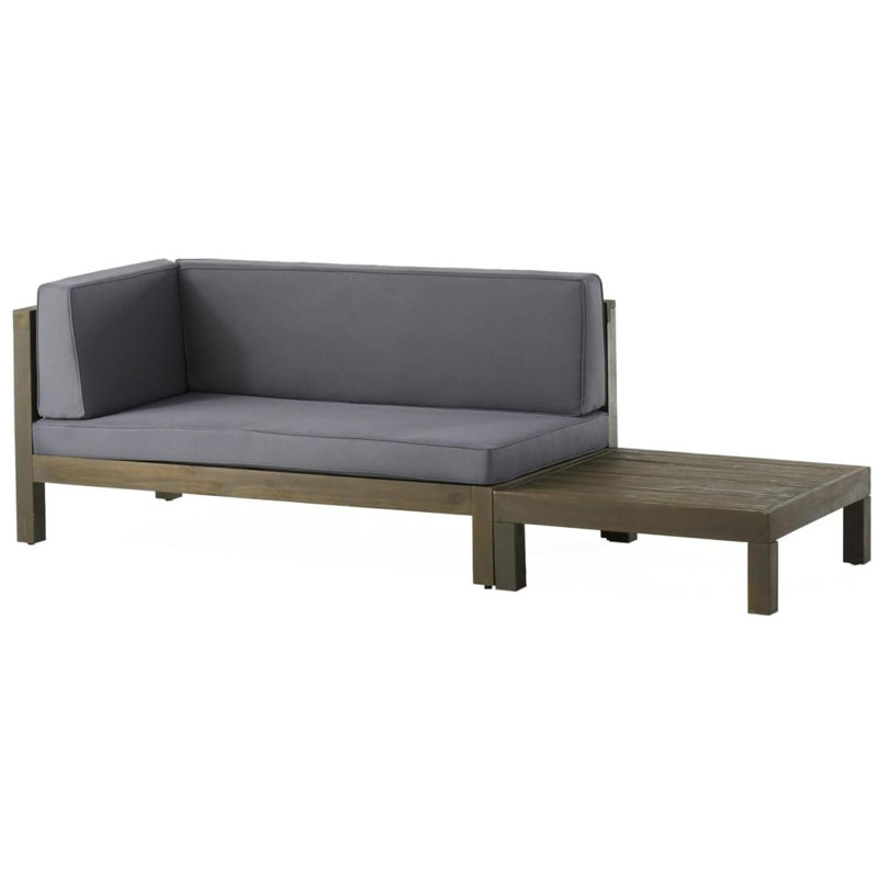 BANC D'ANGLE EN BRAVA AVEC TABLE BASSE BRAVA, Gris, Dark Gray
