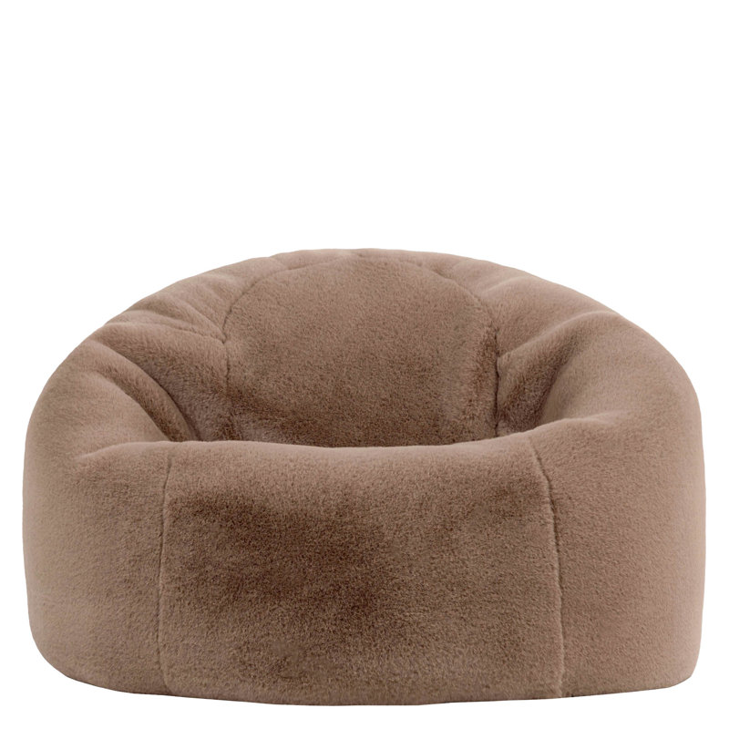 icon Kingston Faux Rabbit Fur Classic Bean Bag, Light Grey, Brown