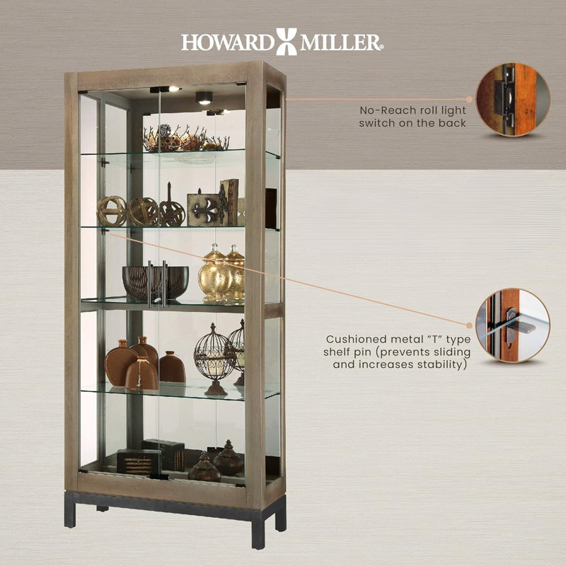 Quinn V Lighted Curio Cabinet
