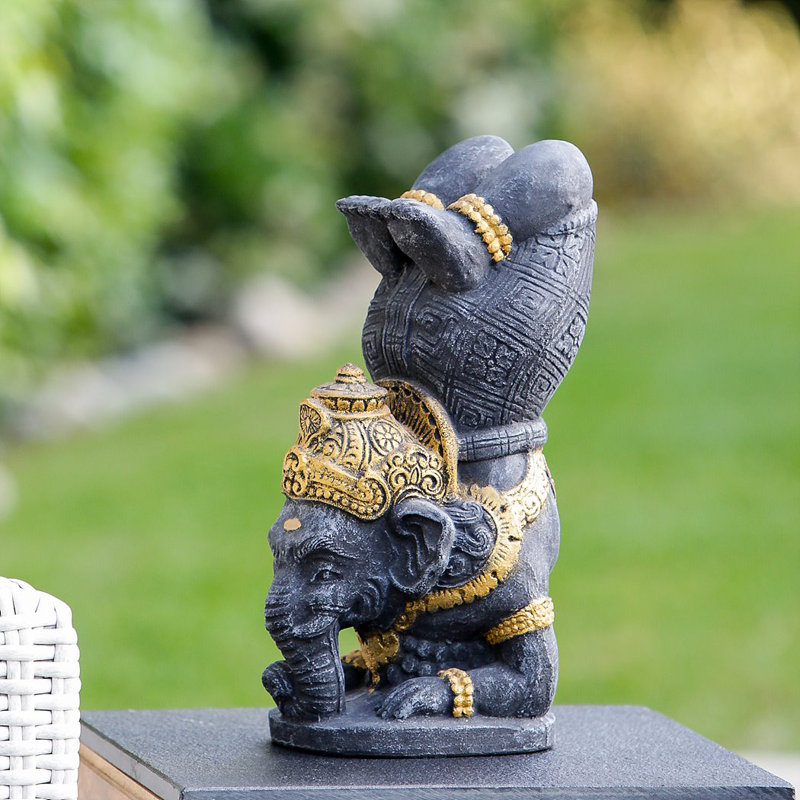 Yoga Ganesha H 16 po, Or / Gris