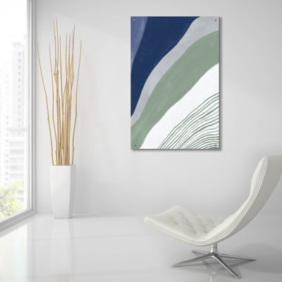 «Blue Green Abstract 4» par Danhui Nai, art mural en verre acrylique