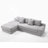 Albert Boneless Compression L-Shaped Corduroy Sectional Sofa with Steel Frame-286034683