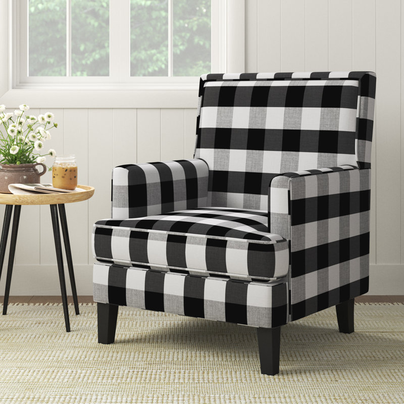Fauteuil Chebeague, À carreaux noirs