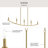 Jheni Five-Light Brushed Gold Linear Chandelier-127380266