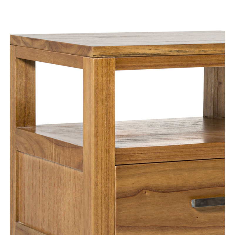 Madhu 50cm W Solid Wood Bedside Table