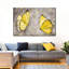 Treillis feuilles d'or sur toile-73644878