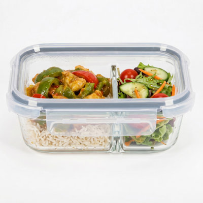  Verre borosilicaté rectangulaire à double compartiment 580 ml