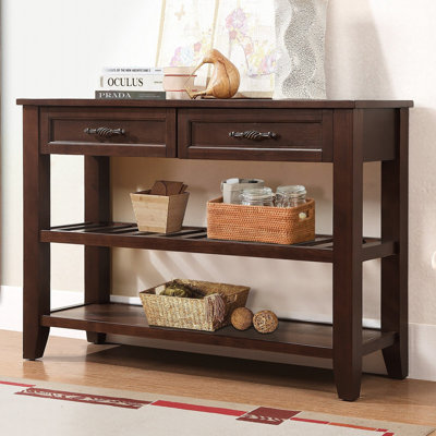 Console avec 2 tiroirs de rangement et 2 tablettes