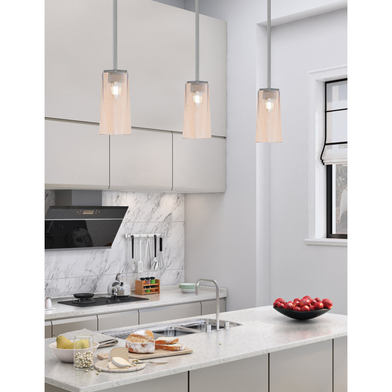 Arsenovic 1 - Light Graphite Pendant, 10" H x 5" W x 5" D, Amber/Graphite