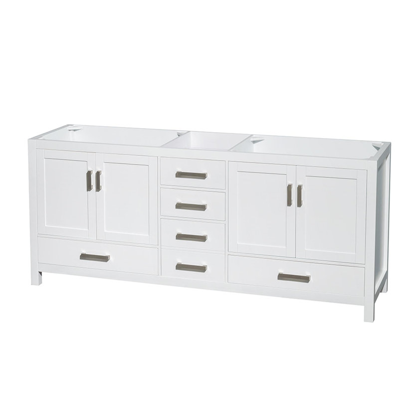 Base de meuble-lavabo autoportant double 79 po Sheffield, Blanc