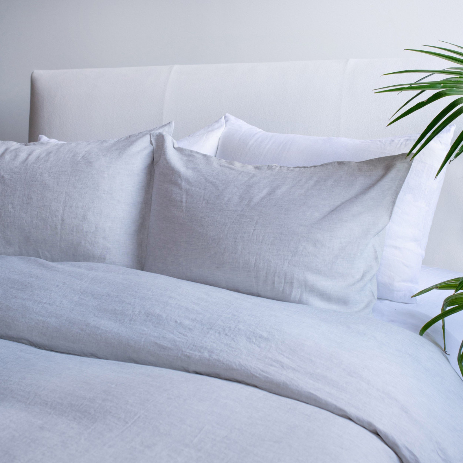 100% French Linen Duvet Cover, Pebble Heather, King Duvet Cover