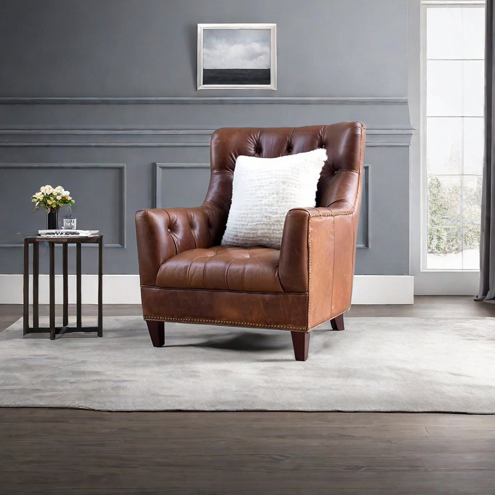 Hype Styled Comfortable high elastic sponge rivet lounge chair | Wayfair