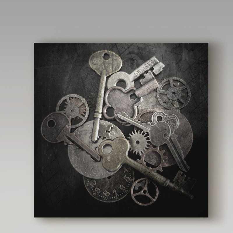 «Keys and Mécanics», impression sur toile tendue, H 14 po x l 14 po x P 2 po