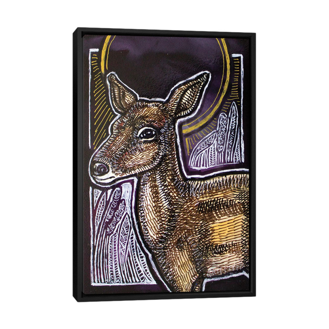 Gerahmtes Leinwandbild Oh! Deer von Lynnette Shelley