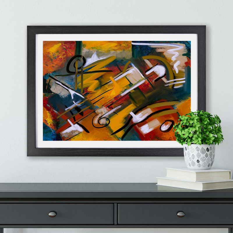 Picture Frame Painting Print on Paper, 62cm H x 87cm W x 2cm D, Black