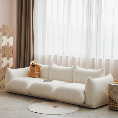 Canapé modulaire en velours blanc