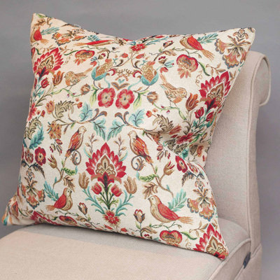 Morris Style Bird Garden Tapestry Cushion
