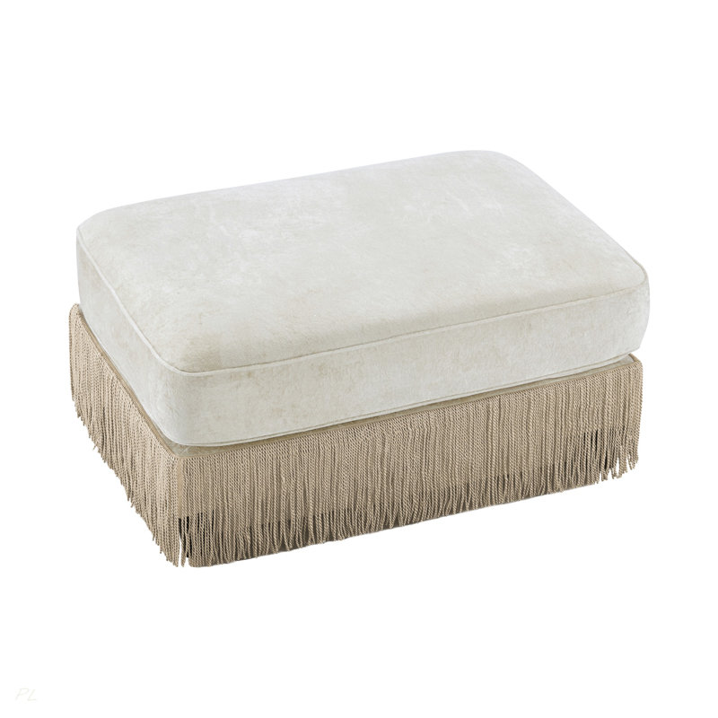 Modern Ottoman Velvet, Beige