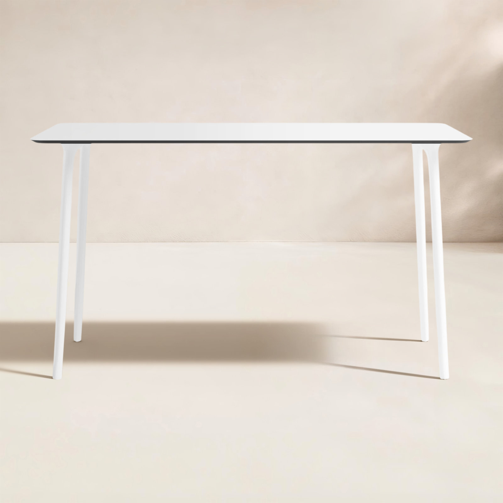 Burt 55'' Synthetic Laminate Outdoor Dining Table, White