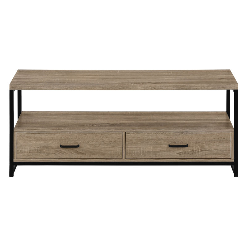 Meuble télé pour téléviseur de 48 po ou moins Braxtan, 19.92" H x 52.17" W x 18.17" D, Taupe foncé