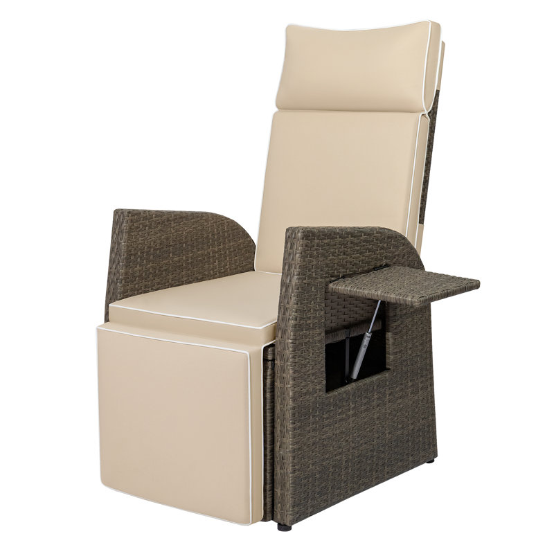 Chaise de patio inclinable avec coussins