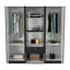Armoire à six portes, sept tablettes intérieures et un tiroir