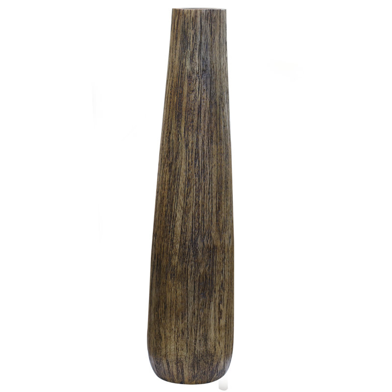 Cana Wood Floor Vase, 20" H x 6" W x 6" D