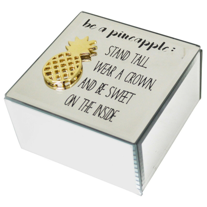 Glass Jewellery Box + Mirror