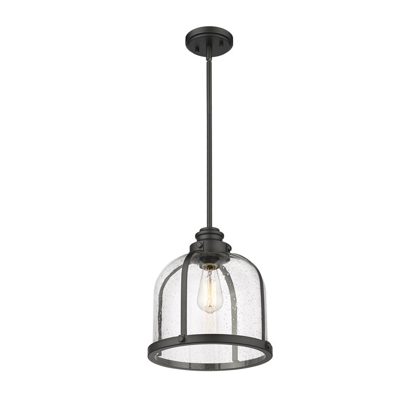 Barbour 1-Light Dimmable Single Pendant, Matte Black, 61" H x 12.25 " W x 12.25 " D
