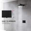 Système de douche carré à fixation murale (robinet de douche inclus)-101050549