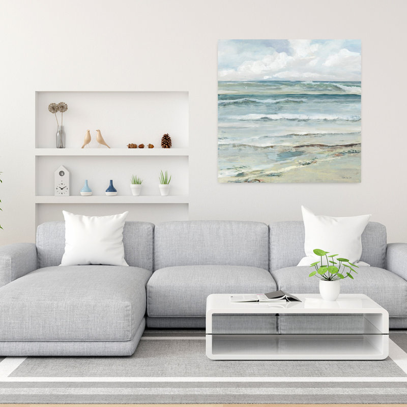 Beauté côtière à la plage avec art côtier, H 36 po x l 36 po
