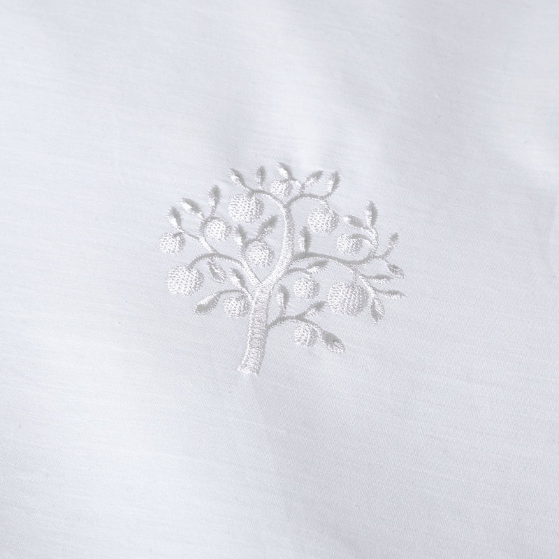 Embroidered Trees Cotton Solid Colour Bedding with Pillowcases, Kingsize - 2 Standard Pillowcases