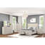 Commode de style transitionnel 1 pièce avec glissières latérales en métal et tiroirs en queue d'aronde gris clair