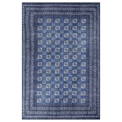 Luxurious Machine Washable Area Rug, 4.9 x 7.5 Feet, 100% Polyester, 1850 g/m², Pile Height: 0.2 inches | Eco-Friendly Recycled Poly Cotton Backing | Perfect for Living Room & Bedroom, Soft and Durable Design