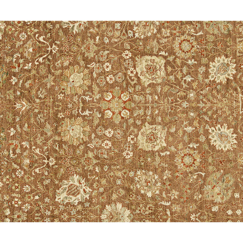 Tapis brun et beige de haute qualité noué à la main