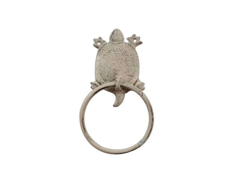 Anneau à serviettes en fer moulé, Beige