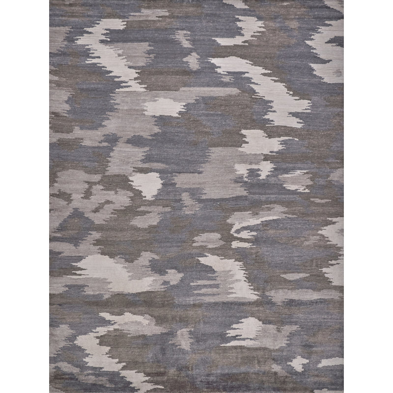 Bamboo Silk Abstract Area Rug, Rectangle 14' x 18'